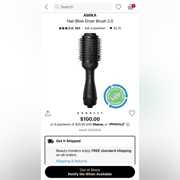 NEW $100 Amika Hair Blow Dryer Brush 2.0 - Picture 2 of 11